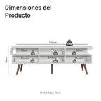 Mueble para TV hasta 65 Pulgadas 160 cm 3 Puertas Blanco Londres Madesa