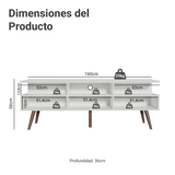 Mueble para TV Hasta 65'' Blanco Londres