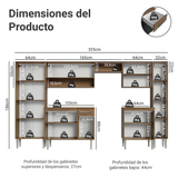 Cocina Integral 325cm Negro/Marrón Emilly Joy