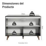 Gabinete Bajo para Fregadero 2 Puertas  Reims Negro