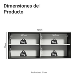 Gabinete Superior 120 x 50 cm 2 Puertas Reims Negro