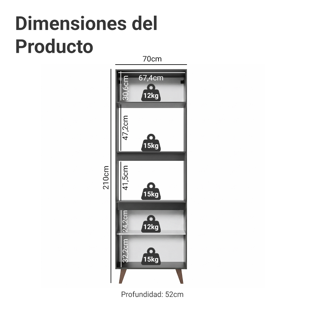 Mueble de Cocina para Horno 70 cm 3 Puertas Negro Reims
