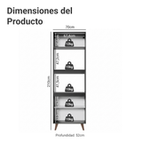 Mueble de Cocina para Horno 70 cm 3 Puertas Negro Reims