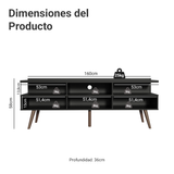 Mueble para TV Hasta 65'' Negro Londres