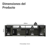 Mueble para TV de hasta 65 Pulgadas Cancún Negro