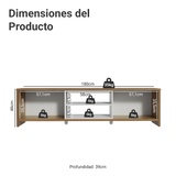 Mueble para TV Metz Hasta 80 Pulgadas Marrón