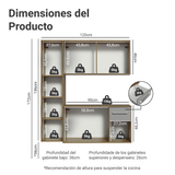 Cocina Integral 120cm Marrón/Gris Easy
