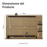 Panel para TV Hasta 60'' Marrón Alfa