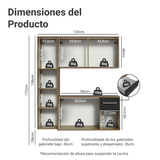 Cocina Compacta 120cm Marron/Negro Easy