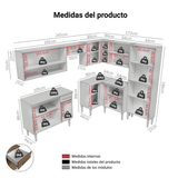Cocina Integral Esquinera 417cm Marrón Emilly 02