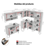 Cocina Integral Esquinera 417 cm Emilly Marrón/Negro 02