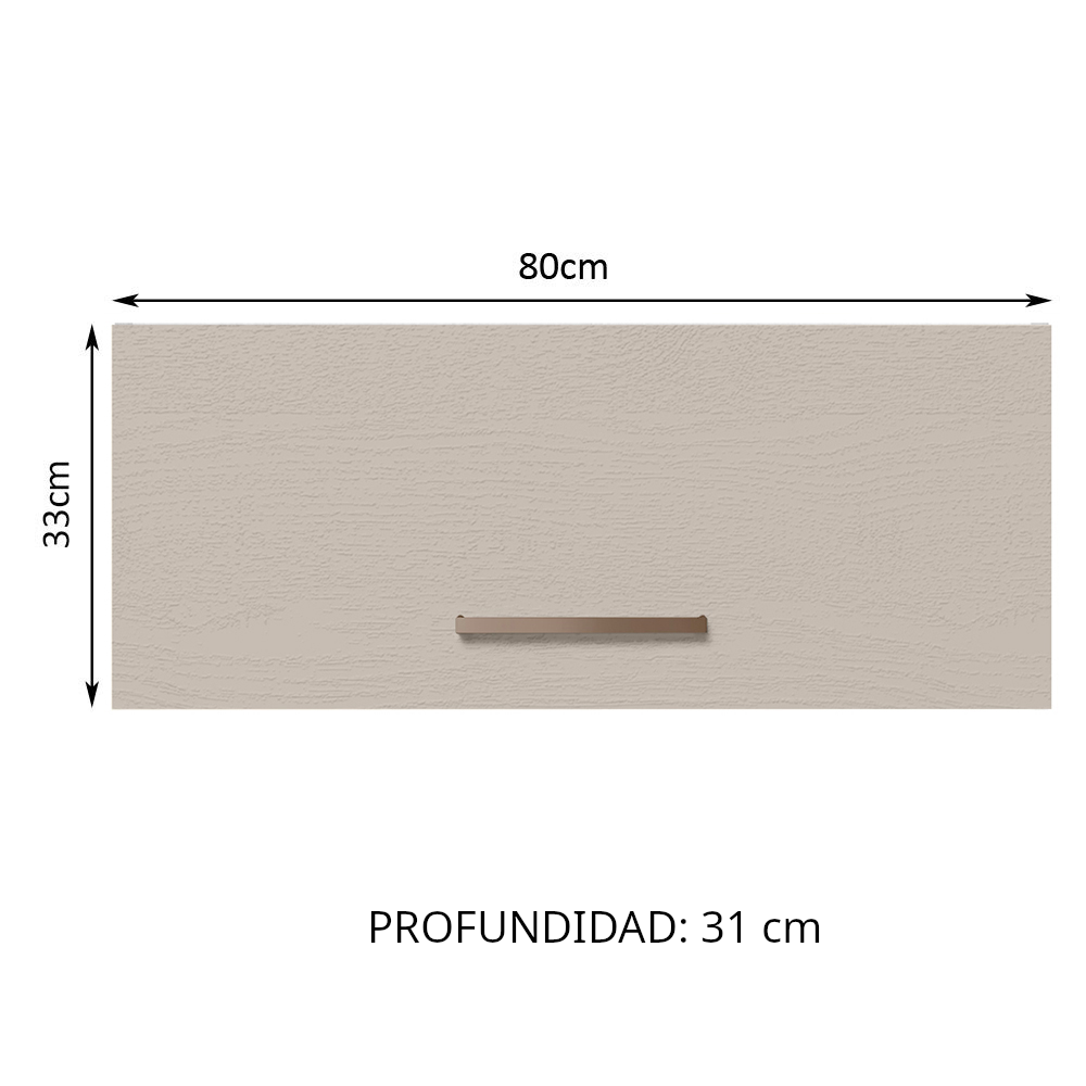 Gabinete Superior 80 cm 1 Puerta Abatible Marrón/Crema Agata Madesa
