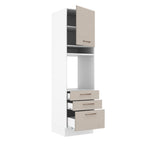 Mueble de cocina para horno 60 x 60 cm 1 Puerta 3 Cajones Blanco/Crema Agata