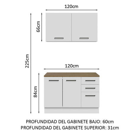 Mueble Integral Multiuso Garaje 120cm Blanco/Marrón