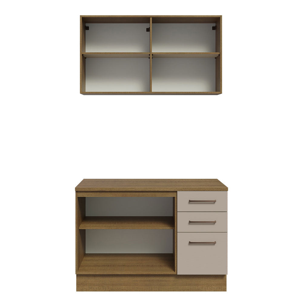 Mueble Integral Multiuso Garaje 120cm Marrón/Crema