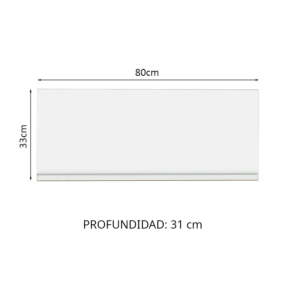 Alacena Madesa Glamy 80 cm 1 Puerta Basculante Marrón/Blanco