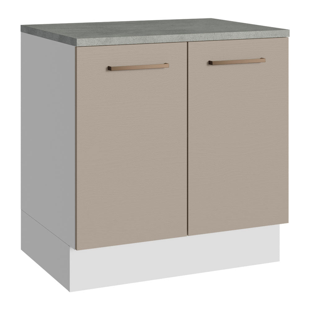 Gabinete Bajo Multiuso 80 cm 2 Puertas Blanco/Crema Madesa