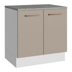 Gabinete Bajo Multiuso 80 cm 2 Puertas Blanco/Crema Madesa
