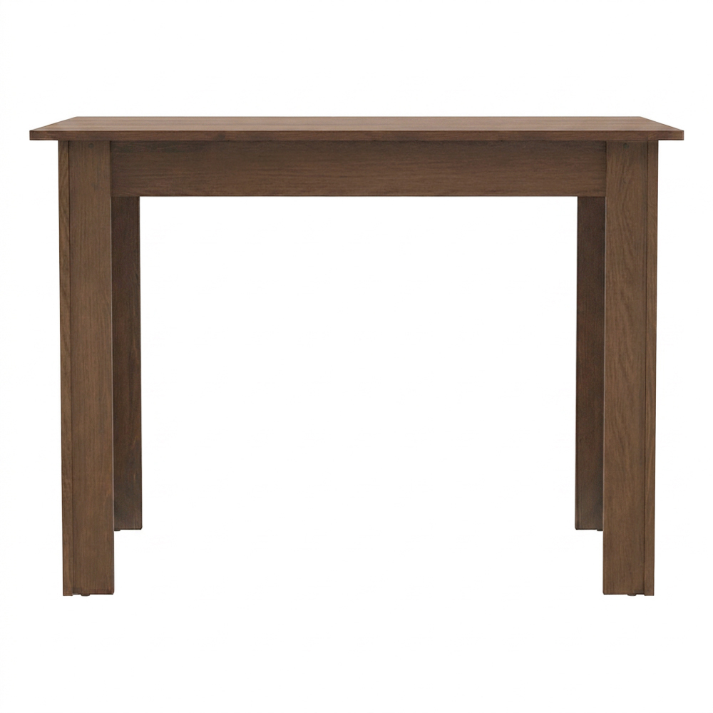 Juego de Comedor Mesa de Madera + 4 Sillas Color Marrón Tapizadas en Tela Sintética Beige Madesa Rute