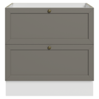 Gabinete Bajo 80 cm 2 Cajones Sin Encimera Blanco/Gris Vik Madesa