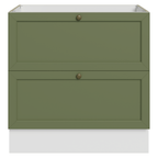 Gabinete Bajo 80 cm 2 Cajones Sin Encimera Blanco/Verde Vik Madesa