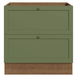 Gabinete Bajo de Cocina 80 x 60 cm 2 Cajones (Sin encimera) Marrón/Verde Vik Madesa