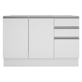 Gabinete Bajo para Fregadero 120 cm 3 Cajones 2 Puertas Glamy Blanco