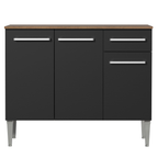 Gabinete Bajo para Fregadero 105 cm 3 Puertas 1 Cajón Marrón/Negro Emilly Madesa