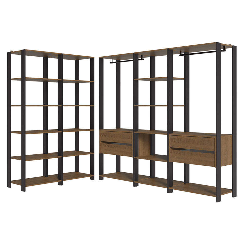 Clóset Modular Valencia 4 Cajones 417cm Marrón/Negro 01