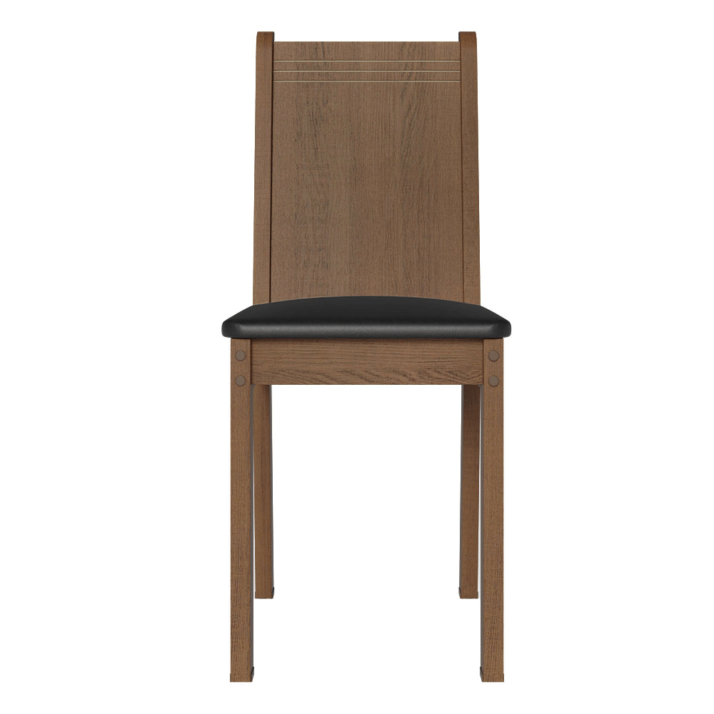 Juego de Comedor Mesa con Encimera de Vidrio 4 Sillas Marrón/Negro Camelia