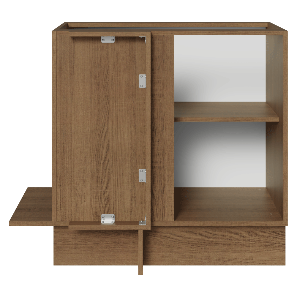 Mueble Esquinero 1 Puerta (Sin Encimera) Marrón/Negro Lux Madesa