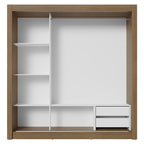 Clóset Matrimonial 170 cm 3 Puertas Corredizas Con 2 Espejos 2 Cajones Marrón/Blanco Sublime Madesa