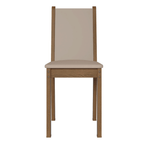 Conjunto de Comedor con Encimera Vidrio 4 Sillas Marrón/Crema/Sintético Martina Madesa