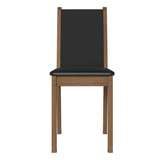 Juego de Comedor Mesa con Encimera de Vidrio 4 Sillas Negro/Marrón Martina