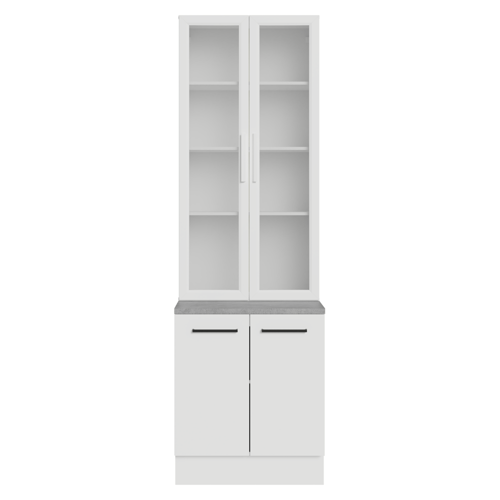 Kit Gabinete + Vitrina 70 cm Blanco Agata 02