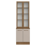 Kit Gabinete + Vitrina 70 cm Marrón/Crema Agata 02