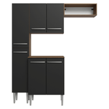 Cocina Compacta 156 cm Emilly Marrón/Negro 01