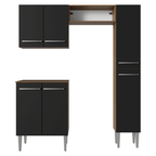 Cocina Compacta 156 cm Marrón/Negro Emilly Madesa