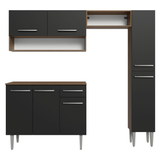 Cocina Compacta 197 cm Emilly Marrón/Negro 01
