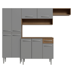 Cocina Compacta 229 cm Marrón/Gris Emilly Madesa