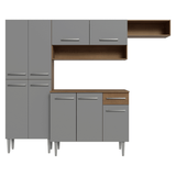 Cocina Compacta 229 cm Emilly Marrón/Gris 016