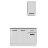 Gabinete para Baño 120 cm 3 Puertas 3 Cajones Agata Blanco 01