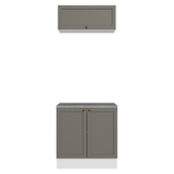 Combo Gabinete Bajo para Baño 80cm 3 Puertas Blanco/Gris Vik Madesa 02