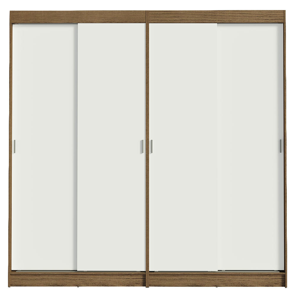 Conjunto de 2 Clósets 4 Puertas Corredizas Marrón/Blanco Tokio Madesa