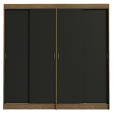 Conjunto de 2 Clósets 4 Puertas Corredizas Marrón/Negro Tokio Madesa