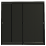 Conjunto de 2 Clósets 4 Puertas Corredizas Negro Tokio Madesa