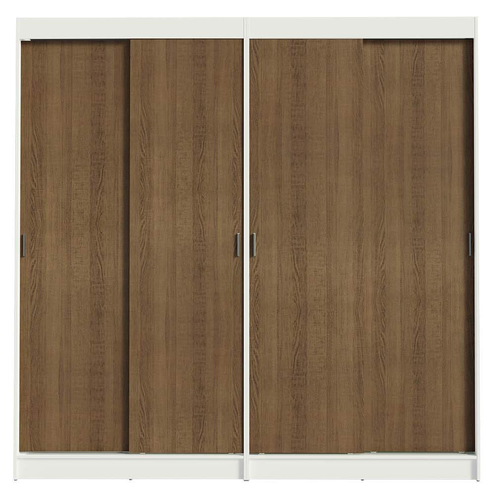 Conjunto de 2 Clósets 4 Puertas Corredizas Blanco/Marrón Tokio Madesa