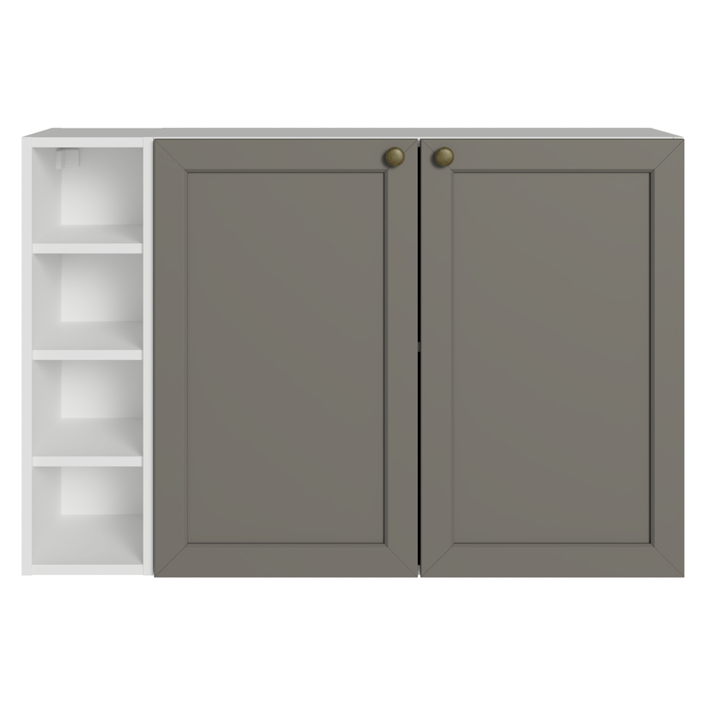 Aparador con Botellero 100cm 2 Puertas Blanco/Gris Vik Madesa 16