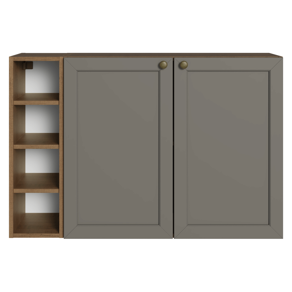 Aparador con Botellero 100cm 2 Puertas Marrón/Gris Vik Madesa 16