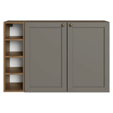 Aparador con Botellero 100cm 2 Puertas Marrón/Gris Vik Madesa 16